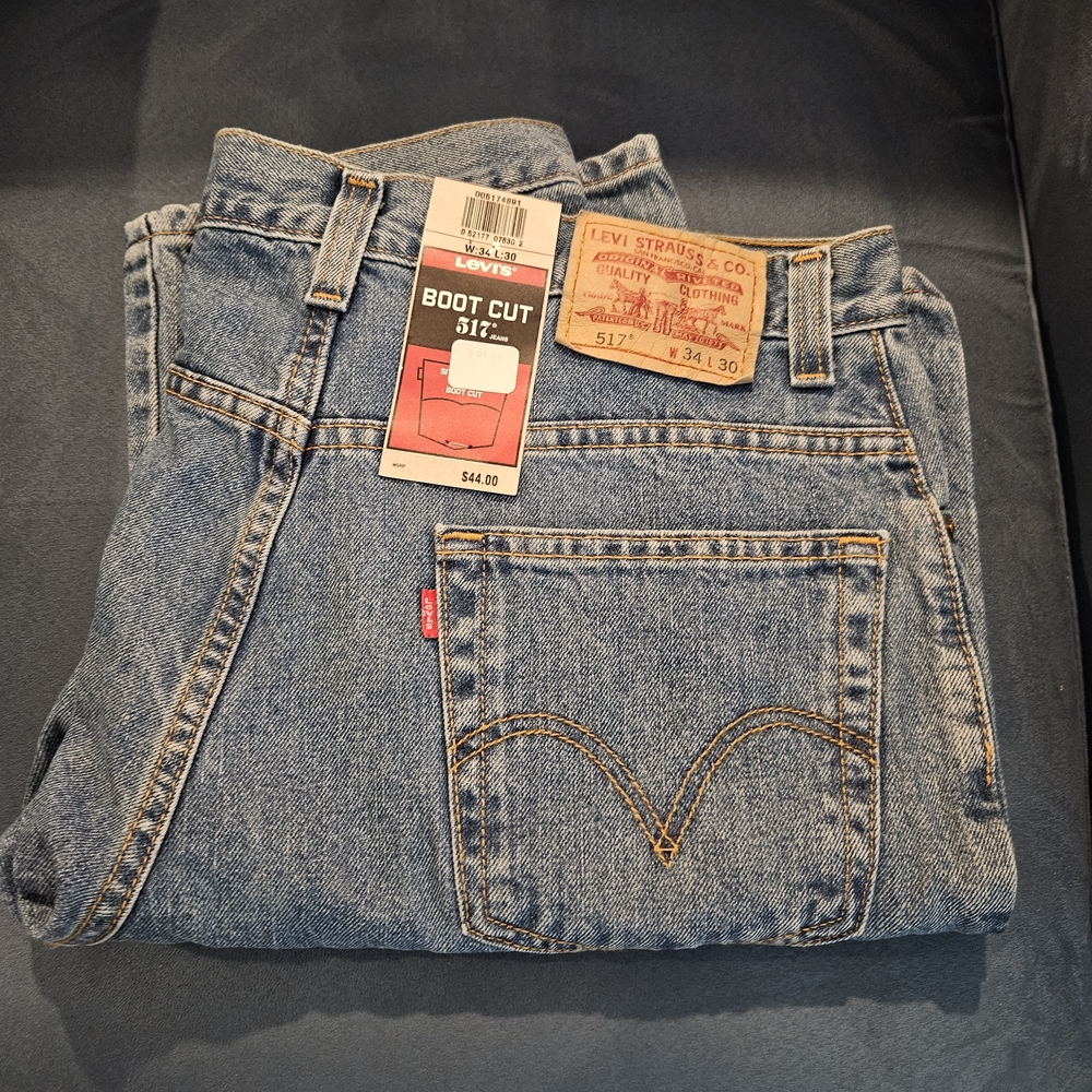 Levi's Blue Bootcut 34/30 517 Mens Jeans Classic Style